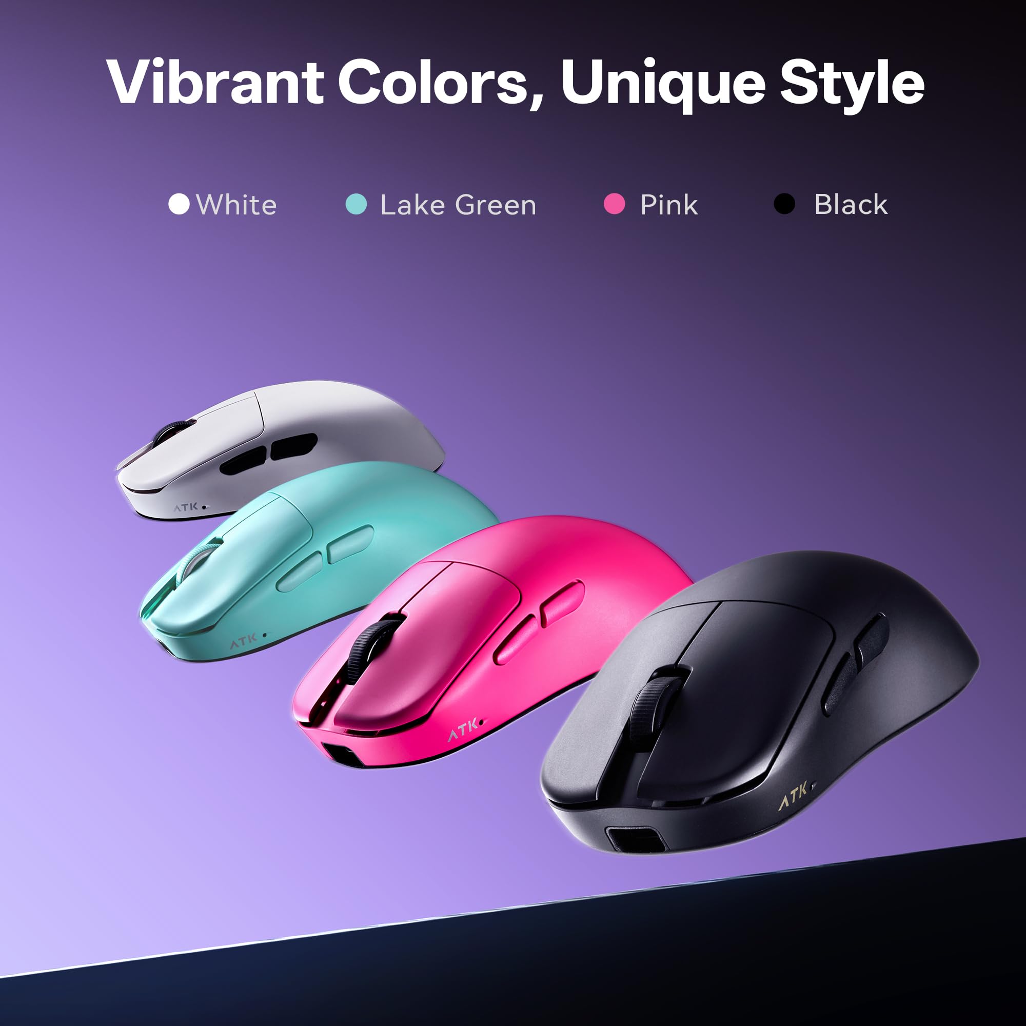 ATK Blazing Sky U2 V2 Mouse da gioco wireless, sensore ultra PAW3950, MCU Nordic 54L15, palling 8K, 2,4 G/cablato (verde, ultimato)