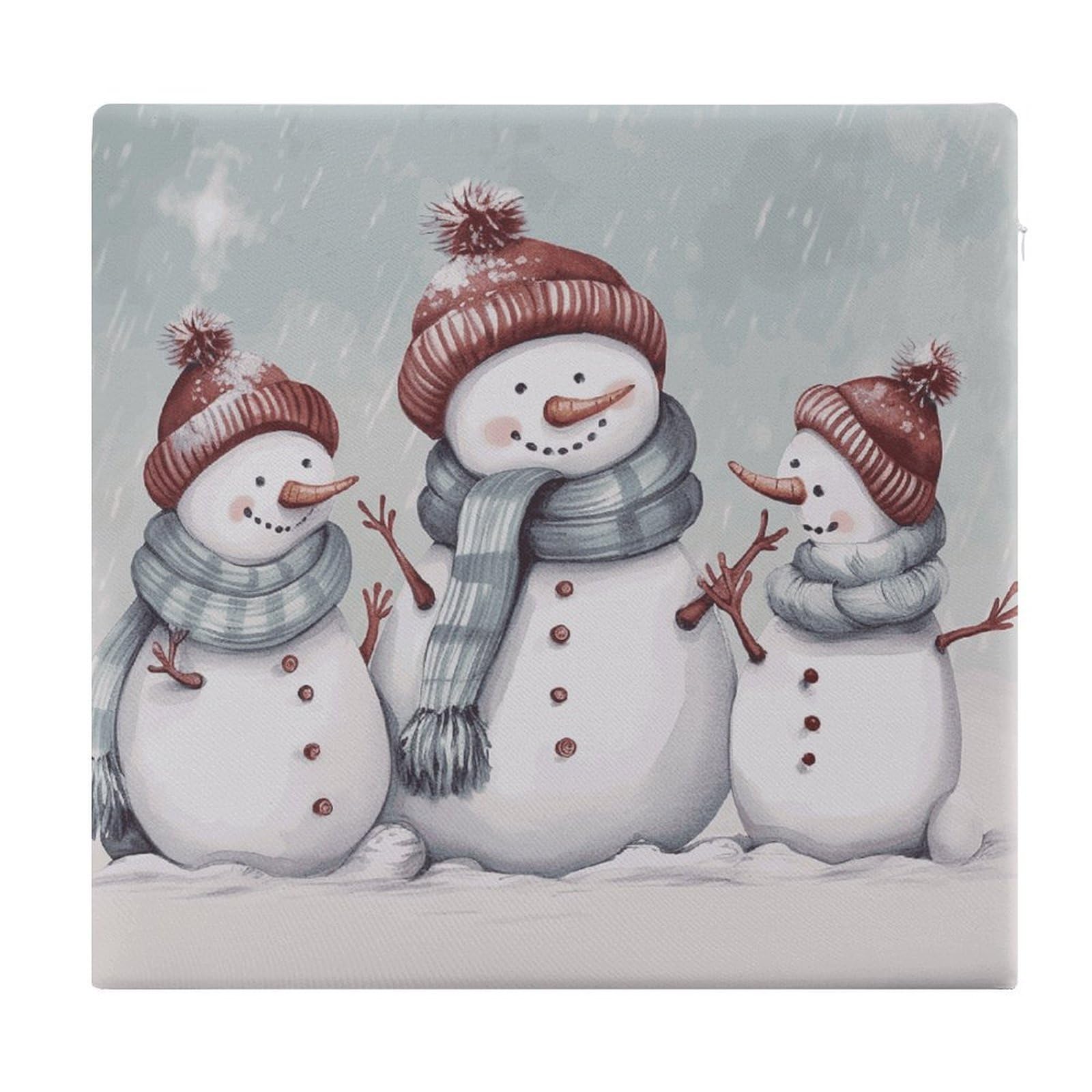 LDGSUPH - Winter Snowman Seat Cushions for Office Chair Square Cushions Soft Floor Cushions Comfortable Memory Foam Cushion Cushions for Travel Chair in