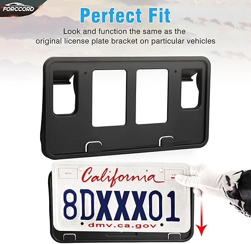 Miniatura 7 de Forccord Ajuste personalizado para soporte de placa de matrícula Ford F-150 2008 2007 2006 Marco de placa de matrícula frontal negro Accesorios de