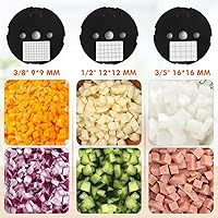 Vista 2 de Procesador de Alimentos Comercial Eléctrico Anatole para Vegetales con 3 Cuchillas de Acero Inoxidable de Alta Capacidad para Zanahoria, Papa