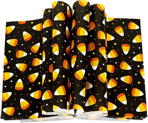 AnyDesign 100 hojas de papel encerado de Halloween de maíz seco encerado para delicatessen, impermeables, a prueba de aceite, forro de picnic para
