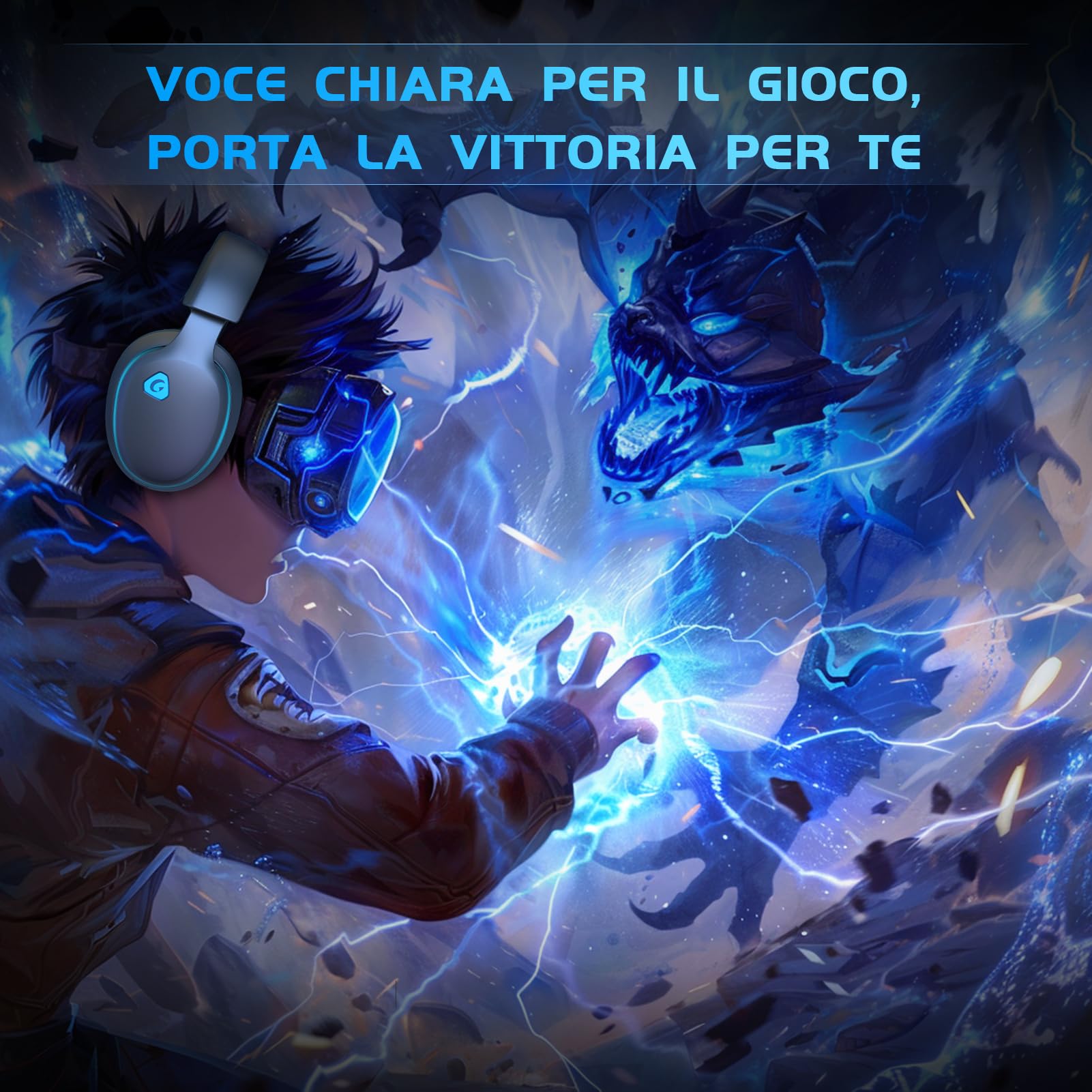 Gvyugke Cuffie da gioco wireless da 2,4 GHz per PC, PS5, Mac, Switch, audio surround 7.1, Bluetooth 5.3, cuffie da gioco senza fili, con microfono, 3,5 mm, per serie Xbox