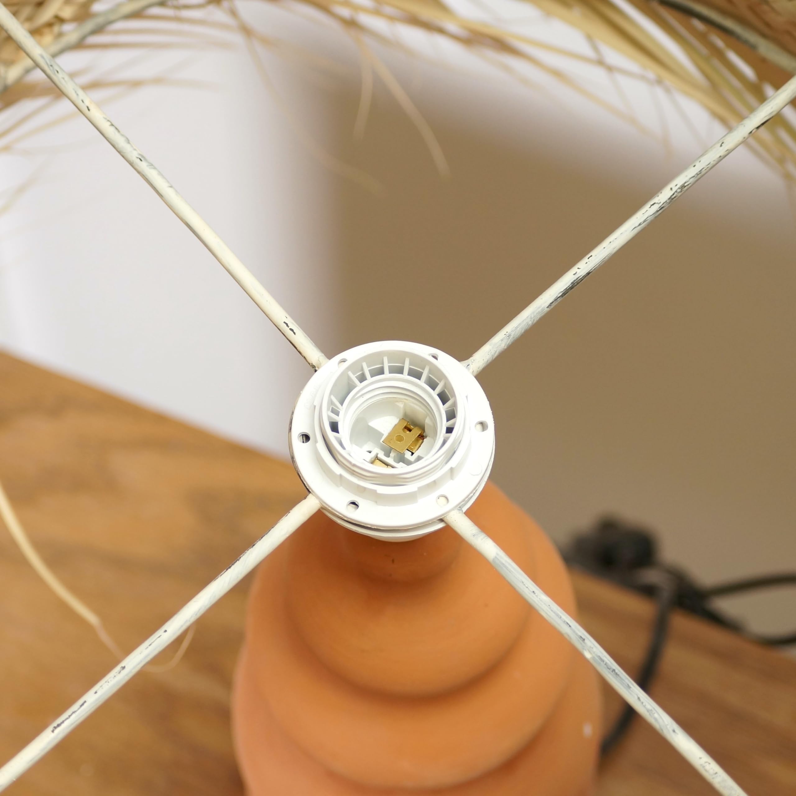 Abat-jour lampe sur pied, Abat jour naturel, Fait main (Ø50 x H30cm)