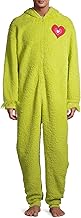 The Grinch Men's Fuzzy Plush Warm Holiday Hooded Union Suit Pajamas