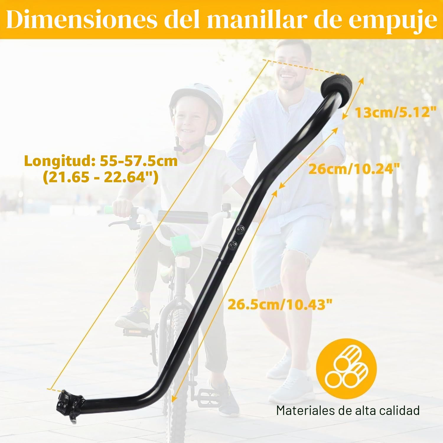 ZUKKA Barra de empuje para entrenamiento de bicicleta para niños, barra de empuje para niños, para aprender