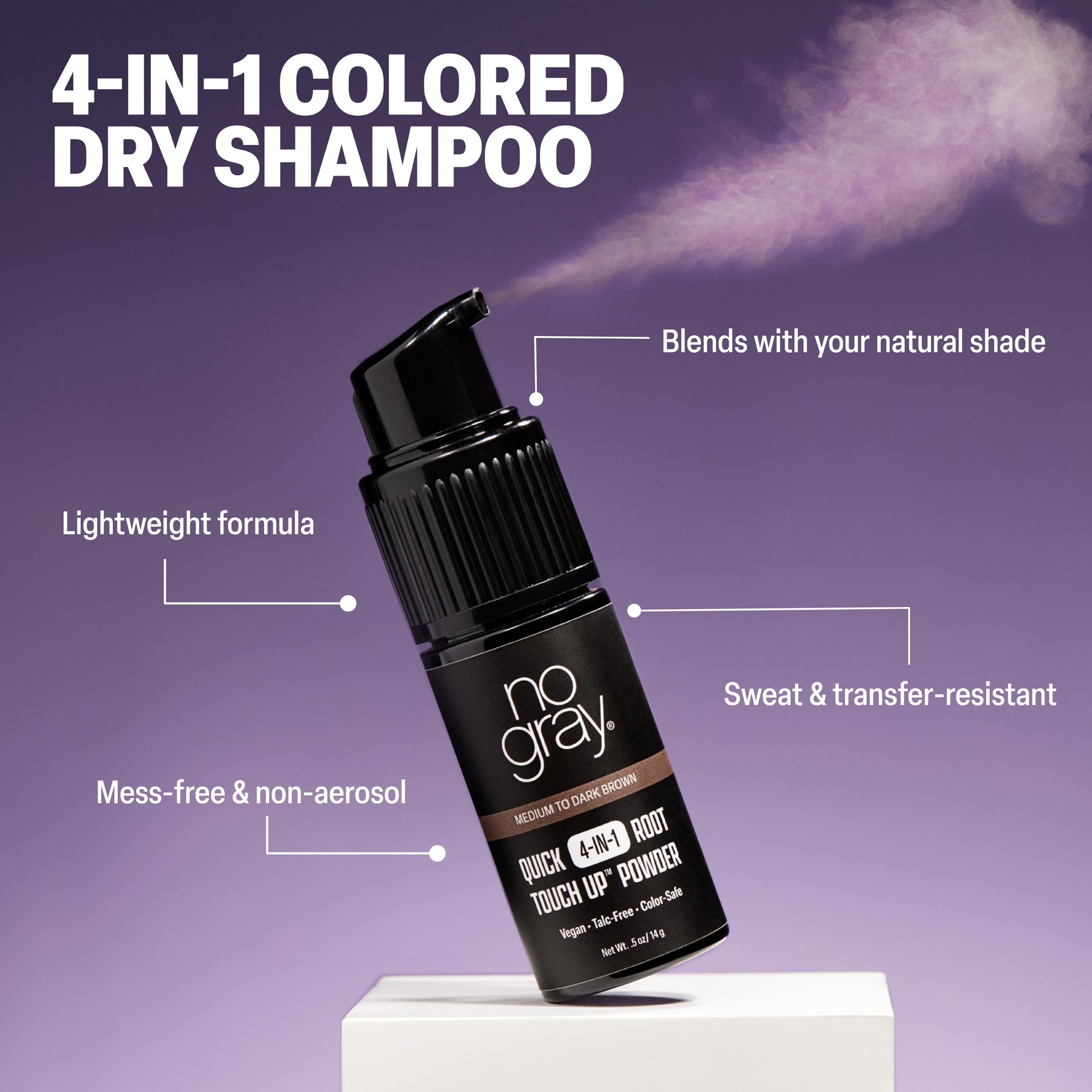 Amazon.com: No Gray Quick 4-IN-1 Root Touch Up Powder Black