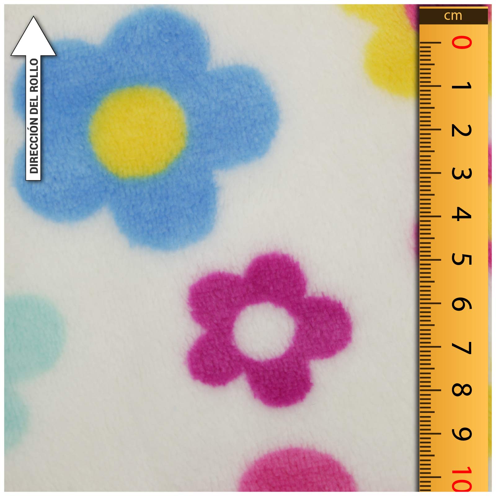 TELA CORALINA ESTAMPADA ANCHO 150cm POR METRO (FLORES HIPPIE, 5 METROS)