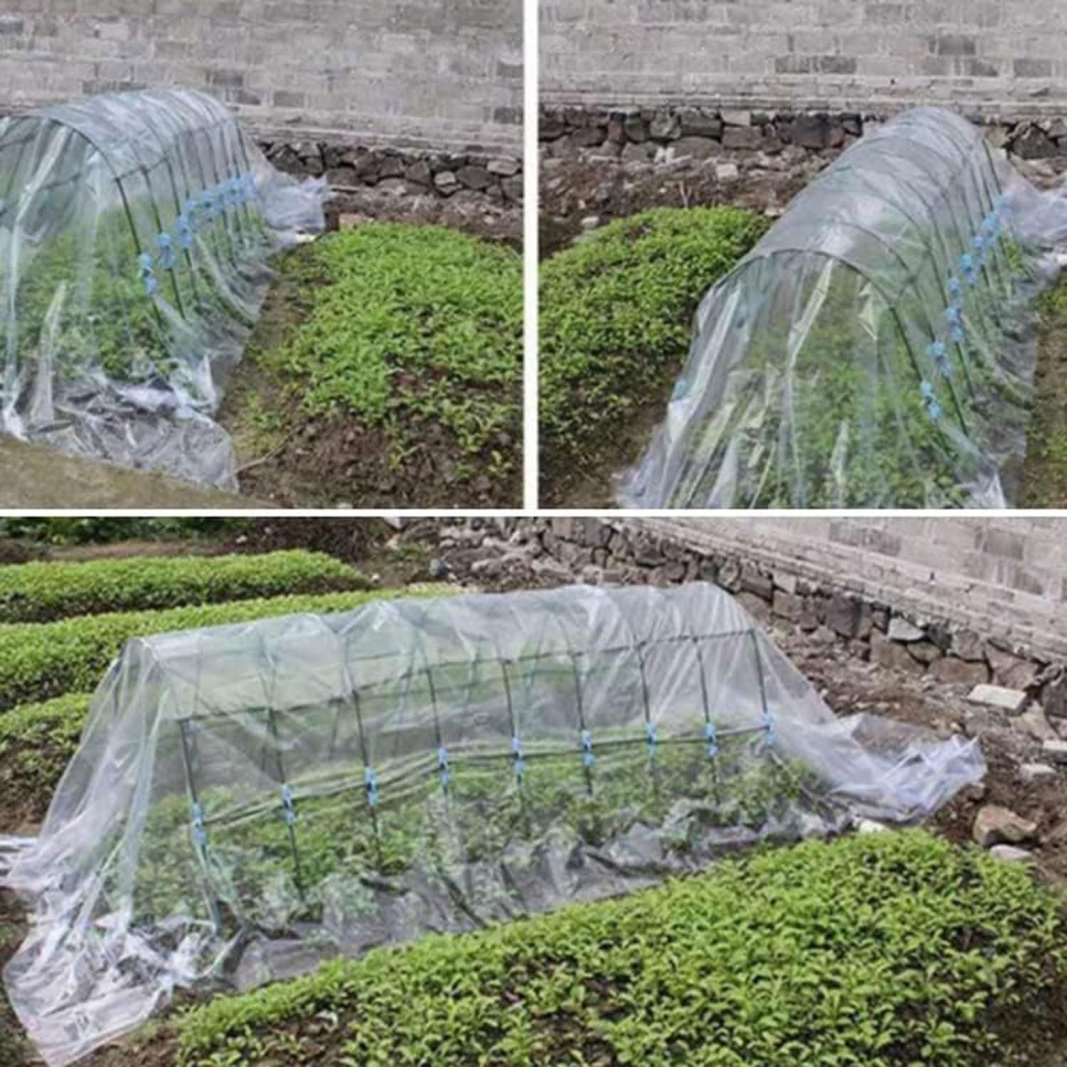 Transparente Cubierta de Película Invernadero | Resistente al Desgarro, Transparente de Protección Las Plantas Láminas Jardín(16 x 26 FT)