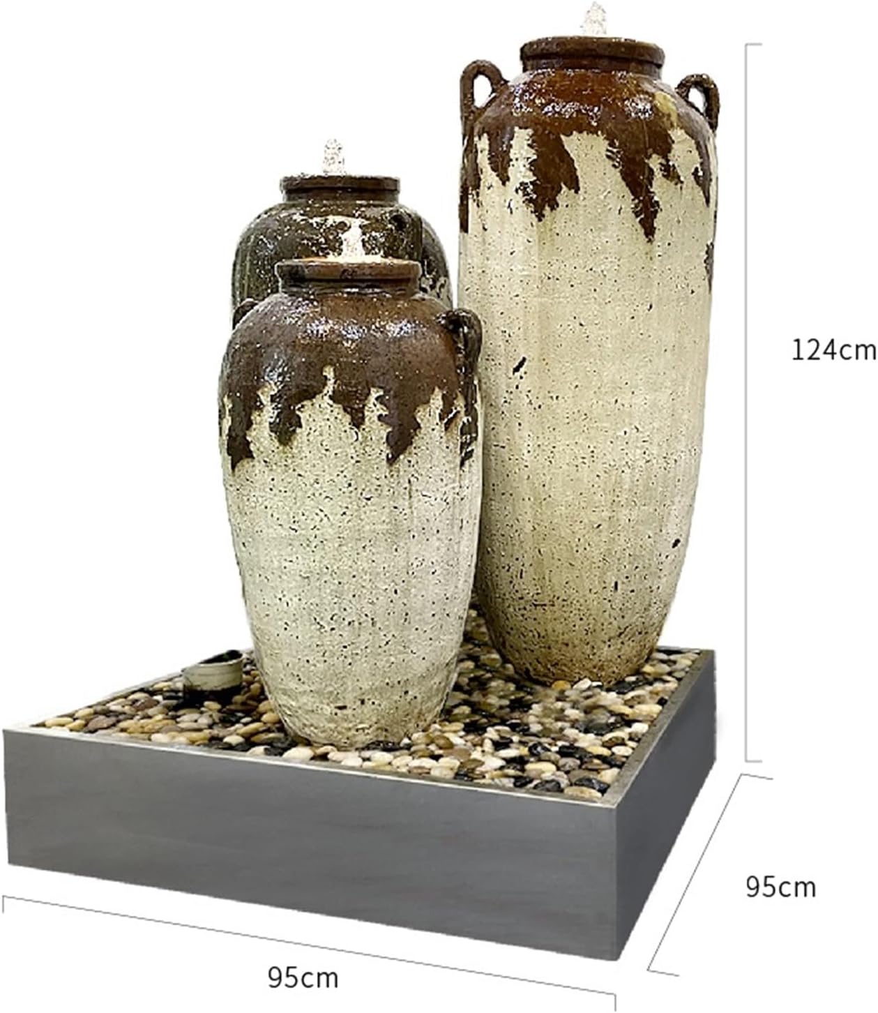 Tabletop Fountain Ceramic Water Decoration, Fountain Water Feature, Water Circulation Garden Decoration Fountain Tabletop Water Fountain (Color : A)