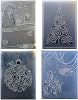 Kwan Crafts 4 pcs Different Style Christmas Deer Tree Giftbox Plastic Embossing Folders for Card Making Scrapbooking and Other Paper Crafts
