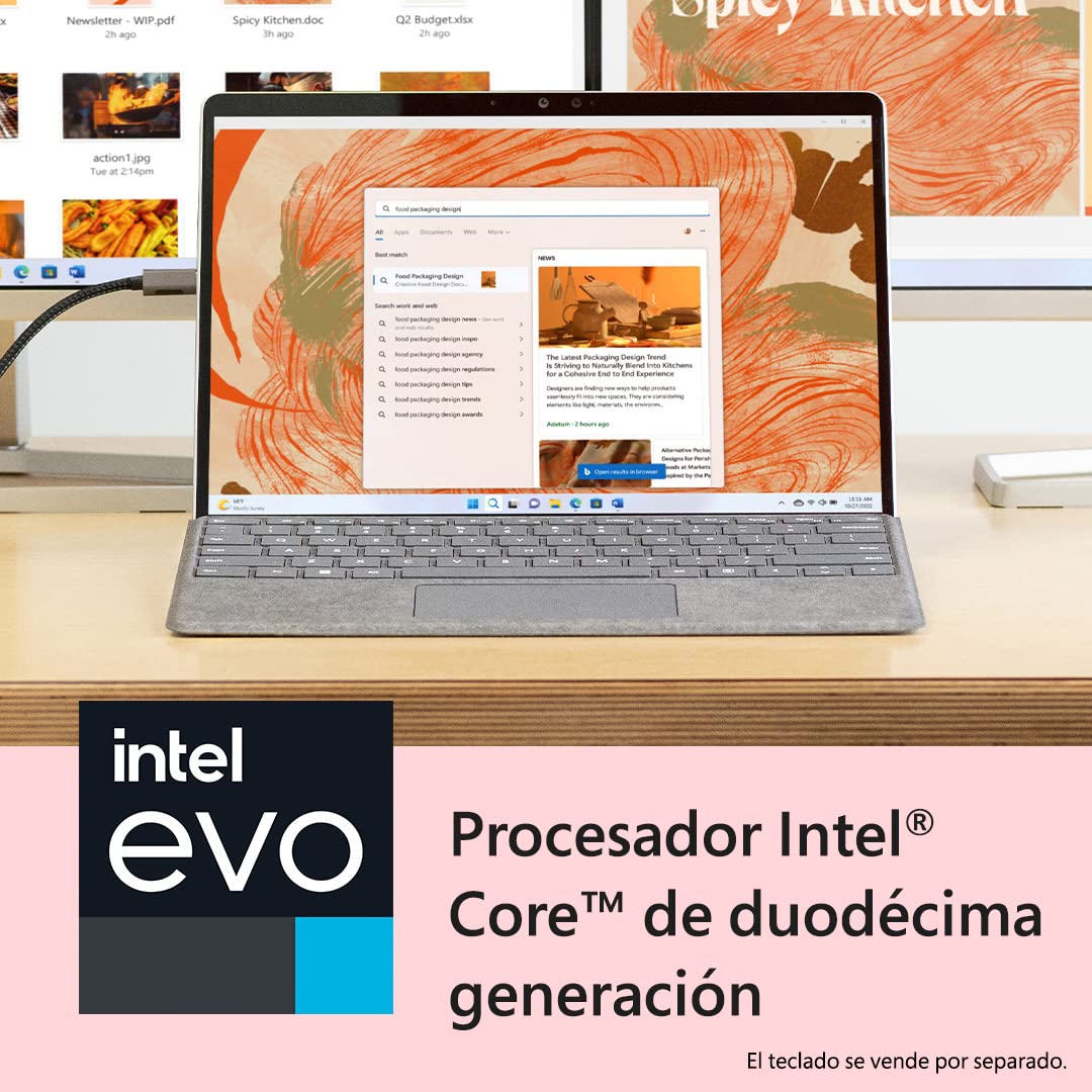 Microsoft Surface Pro 9 - (Intel Core EVO i5-1235U , 16GB RAM, 256GB SSD con Iris Xe graphics y Windows 11), Plata