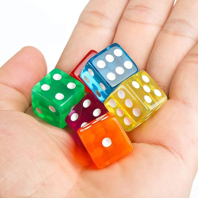 Foto 3 de 5 de GWHOLE 40 Dados de 6 Caras en 8 Colores para Juegos de Mesa, 16mm