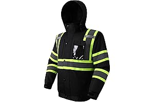 JKSafety Hi-Vis Waterproof Winter Safety Bomber Jacket