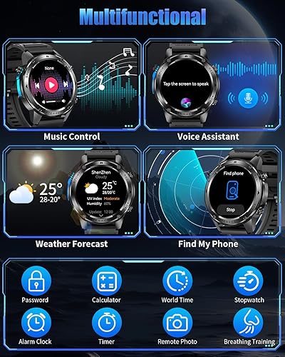 Miniatura 9 de Military Smart Watch for Men with GPS, 1.43" AMOLED Smart Watch with Bluetooth Call, 5ATM Waterproof, 170+ Sports Modes, 500mAh Heart RateSleepSpO2