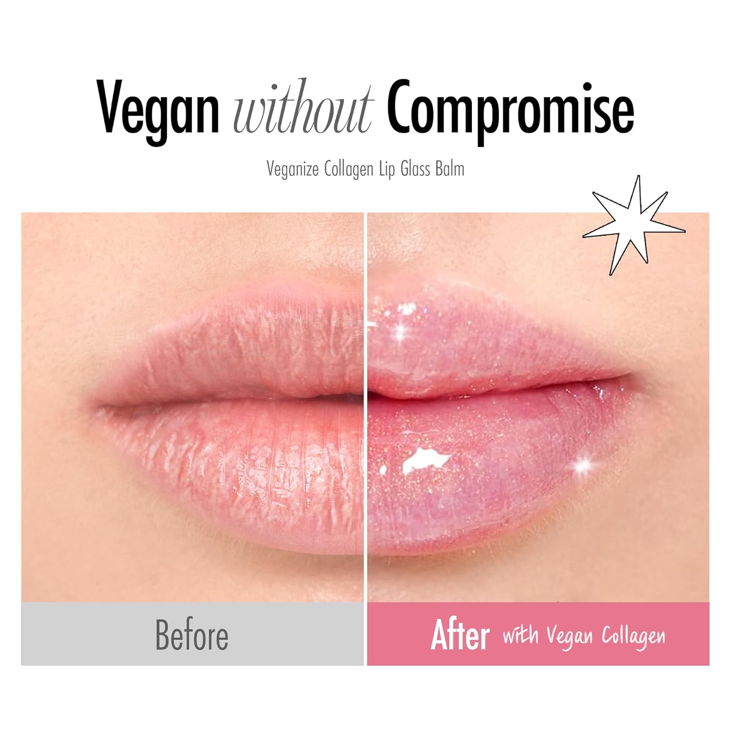 SELF BEAUTY Veganize Collagen Lip Glass Balm - Hydrating Lip w/Hyaluronic Acid - Vegan Korean Lip Balm Moisturizing Lip Care – Lip Gloss Repair for Dry Cracked Lips 0.06 oz (#11 Aurora Glitz) - Image 5