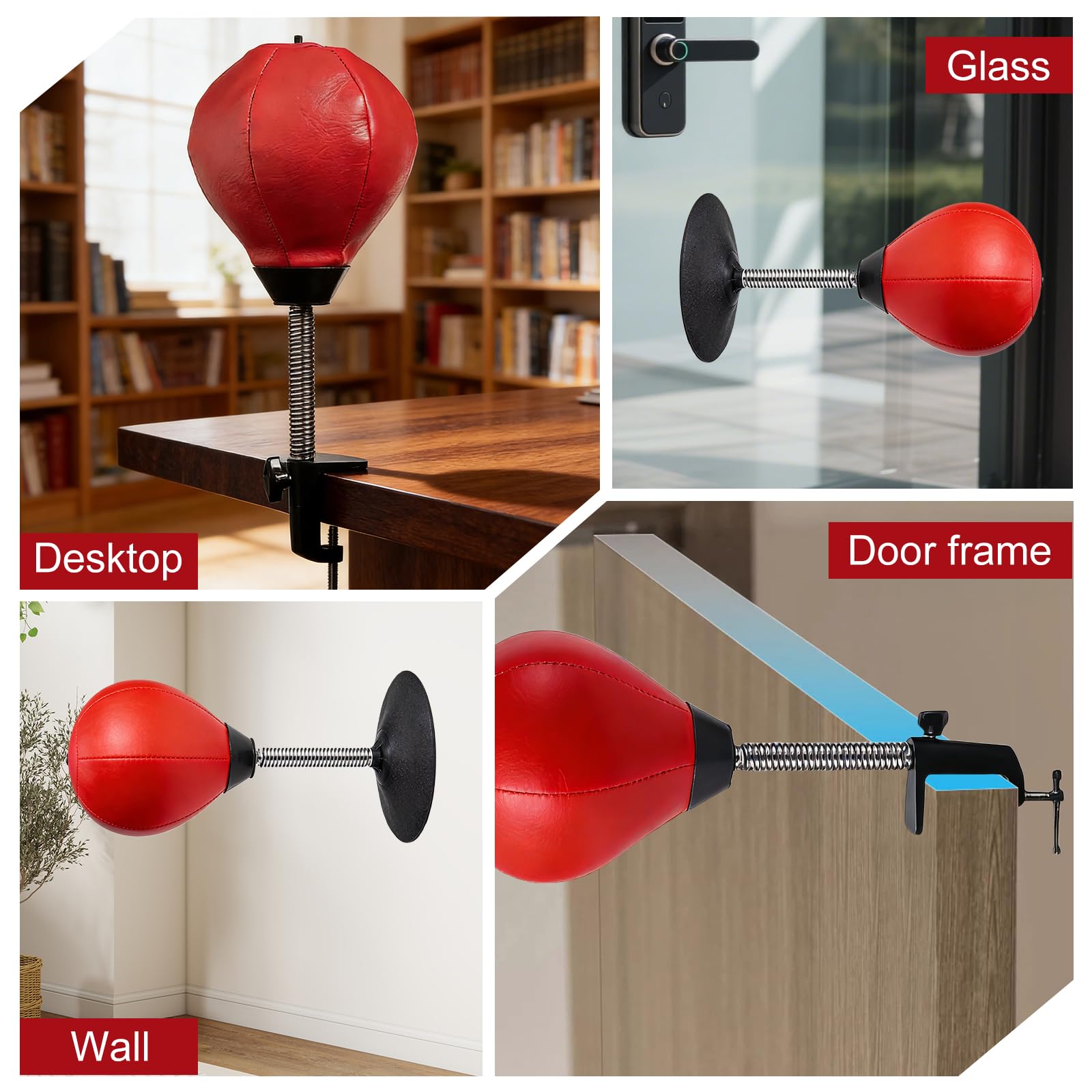 Punchingball Mesa: saco de boxeo de escritorio con ventosa superfuerte y abrazadera de mesa, saco de boxeo de pie para mesa de oficina y mostradores, para niños y adultos — view 7