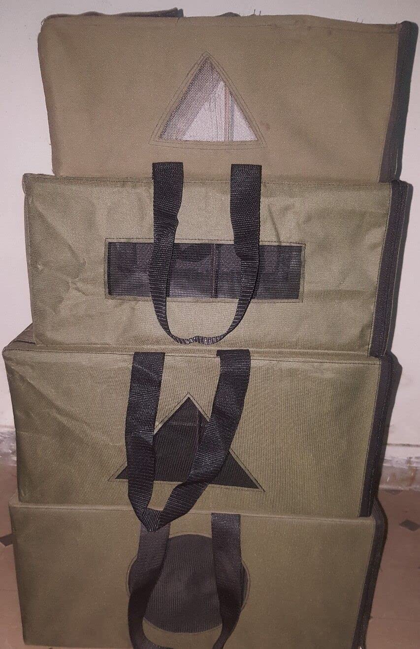 Bolsa de viaje portátil para mascotas: jaula plegable mediana verde para perros y gatos