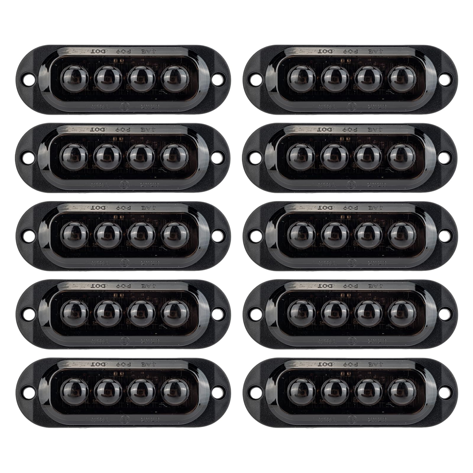 10PCS Luci di Posizione Laterali 4 LED 12-24V - Luci Indicatrici per Rimorchio Angolo, Posizione 3000k Luci di Avviso Universali Impermeabili per Camion Roulotte Autocarri Autobus (Giallo)