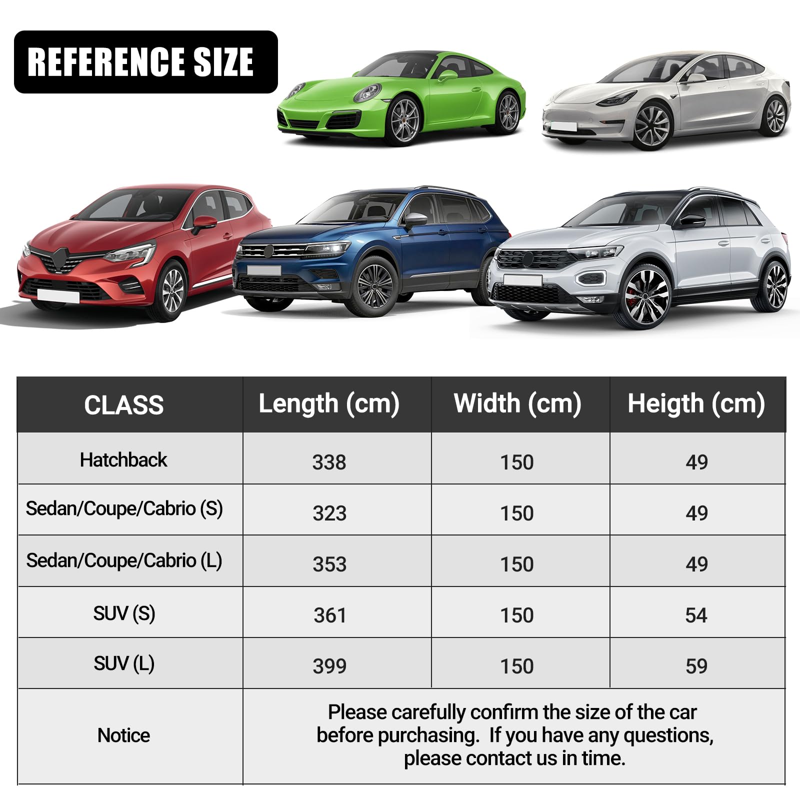Universelle Halbgarage für Autos 323 * 150 * 49cm, Autoabdeckung Wasserdicht Ersatz für BMW 3 Series, Ersatz für Porsche 911, Autoplane Halbabdeckung für Allwetter, UV-Beständige Vollgarage Regen
