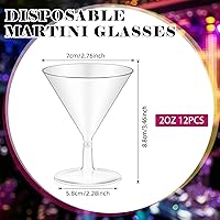 Vista 2 de Yinkin 12 Piezas Vasos de Martini de Plástico de 2 oz Desechables Transparentes para Cóctel Postre Parfait Vasos Irrompibles Mini Copas de Martini