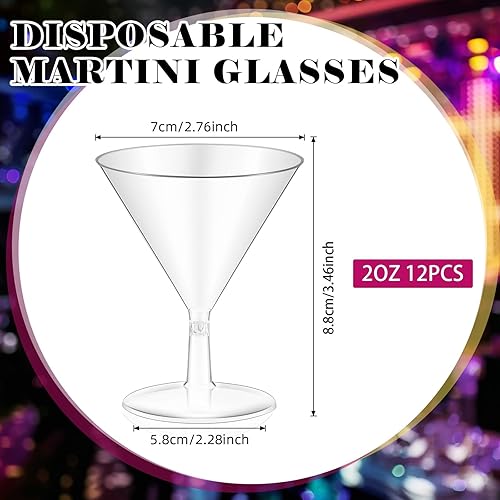 Miniatura 2 de Yinkin 12 Piezas Vasos de Martini de Plástico de 2 oz Desechables Transparentes para Cóctel Postre Parfait Vasos Irrompibles Mini Copas de Martini