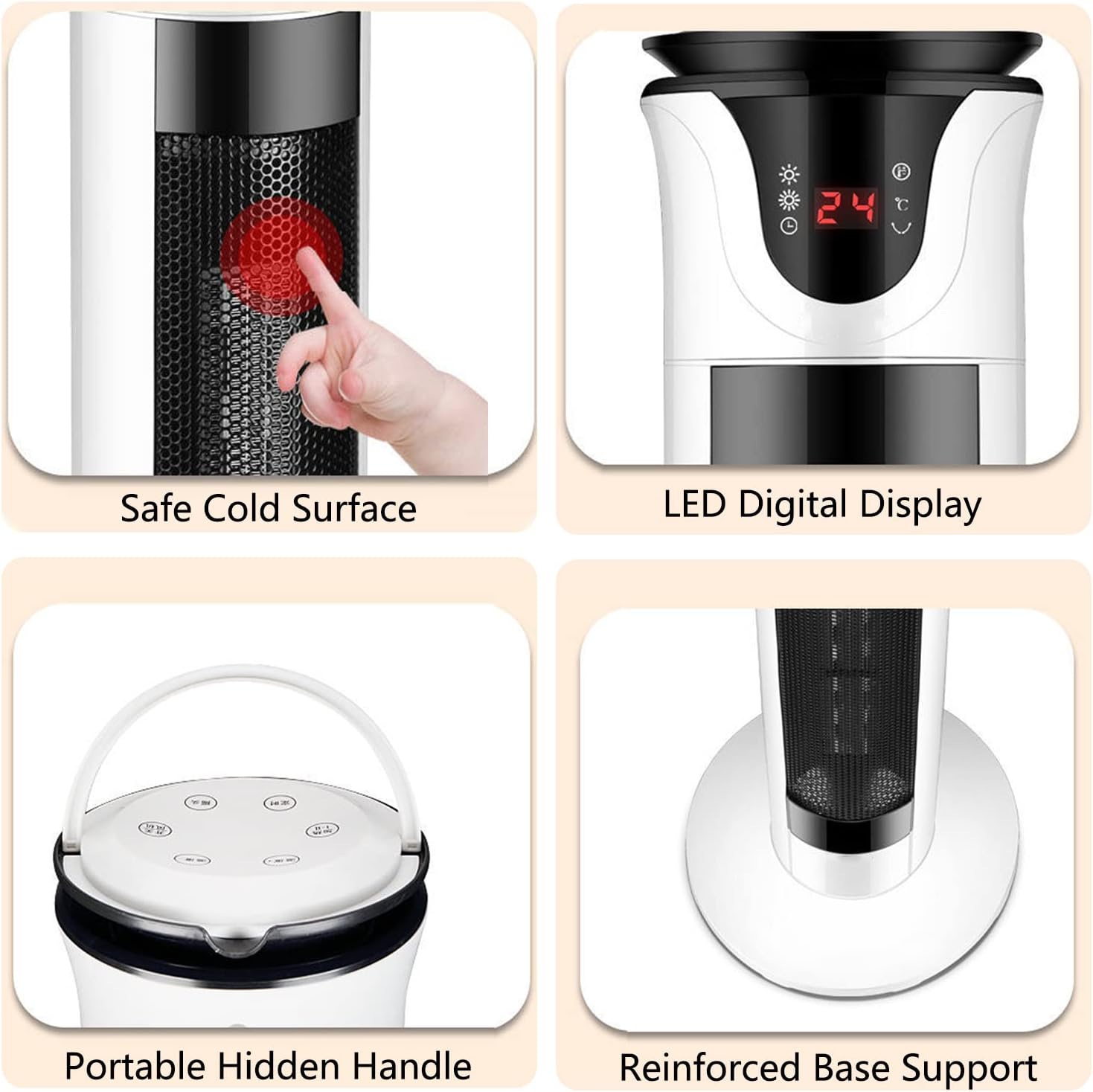 review Electric Space Heater for Large Room Space Heater for Whole Room Heating ,Oscillating, Remote Control, Energy Efficient, Ideal for Personal Home/Livingroom/Bathroom Use