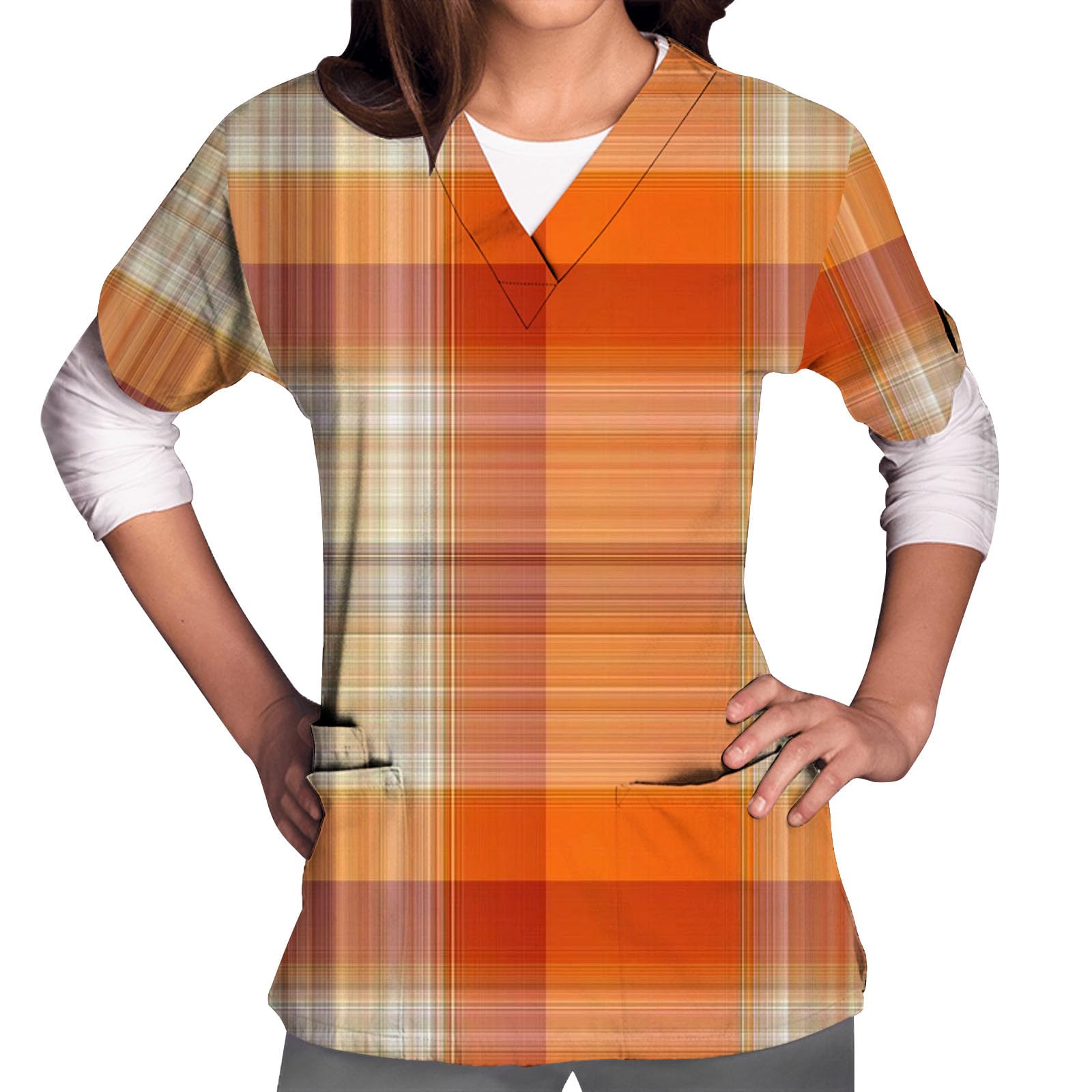 Turkey Thanksgiving Scrub Tops for Women Short Sleeve Mock Wrap V Neck Workwear Scrub T-Shirts 2023 Healthcare Uniform