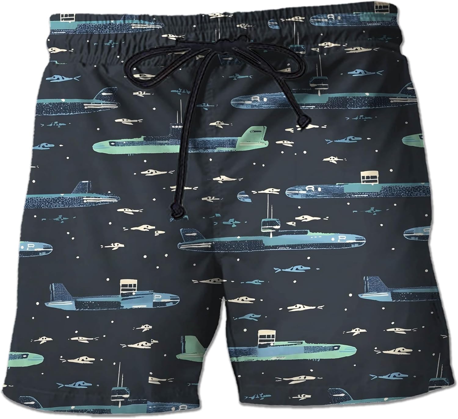 Submarine Veteran Mens Swim Trunks - Navy Submarine Hawaiian Mens Swim Short Beach Shorts TU-SH-80