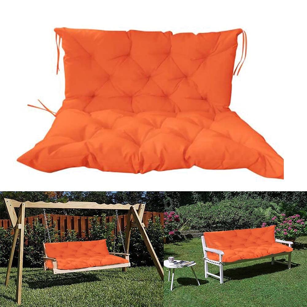Wasserdichtes Outdoor Bankkissen mit Rückenlehnenpolster für 2 3 Sitzer Gartenschaukel Hängematte Kissen Bezug für Holzstuhl Paletten Wetterbeständig und Bequem Sitz & Rückenkissen Garden