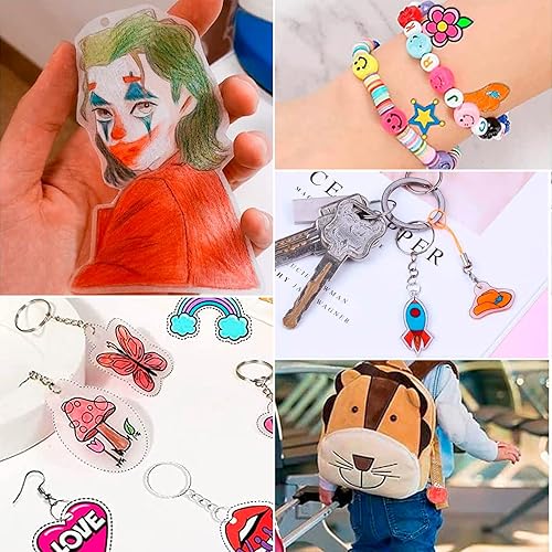 Miniatura 7 de Natonhi Kit de 190 hojas retráctiles Dink con 24 piezas de papel de arte retráctil y 6 piezas de papel de arte retráctil con patrón, 160 llaveros