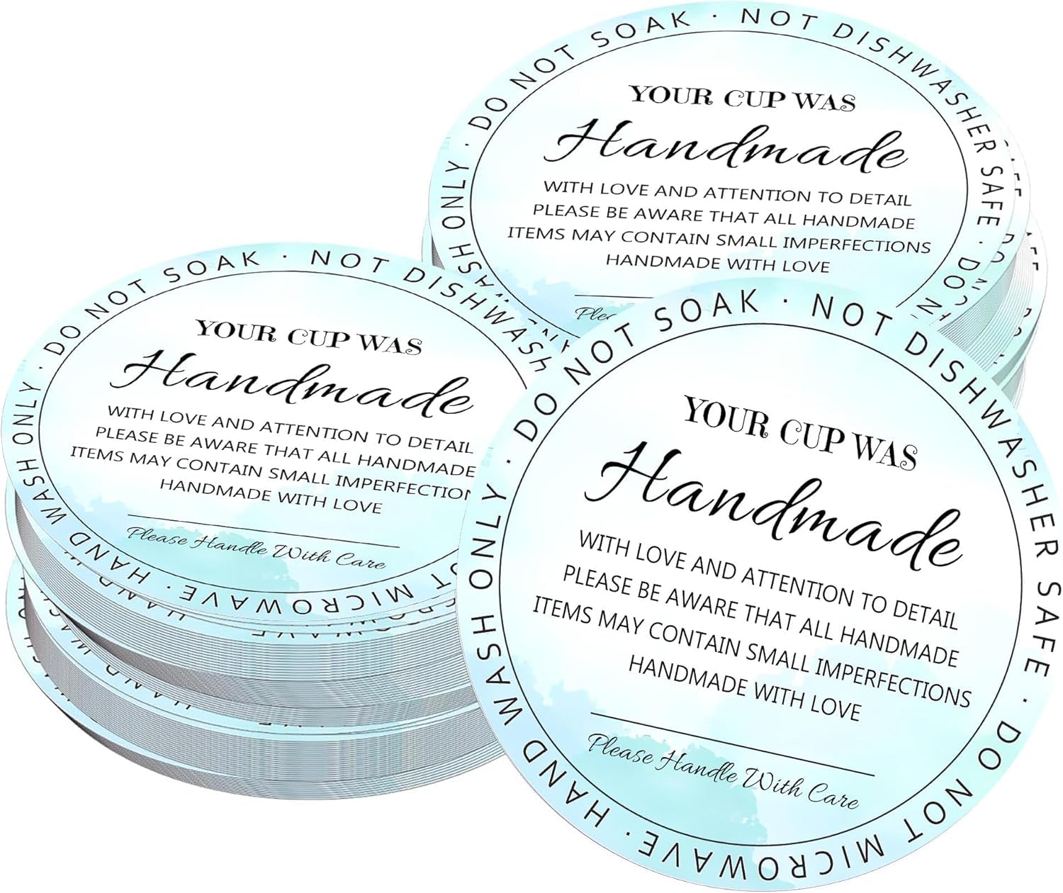 200Pack Cup Care Instructions Cards Tumbler Care and Cleaning Cards 2.5 Inch-Business Mug Cup Care Insert Customer Directions Reminder Card
