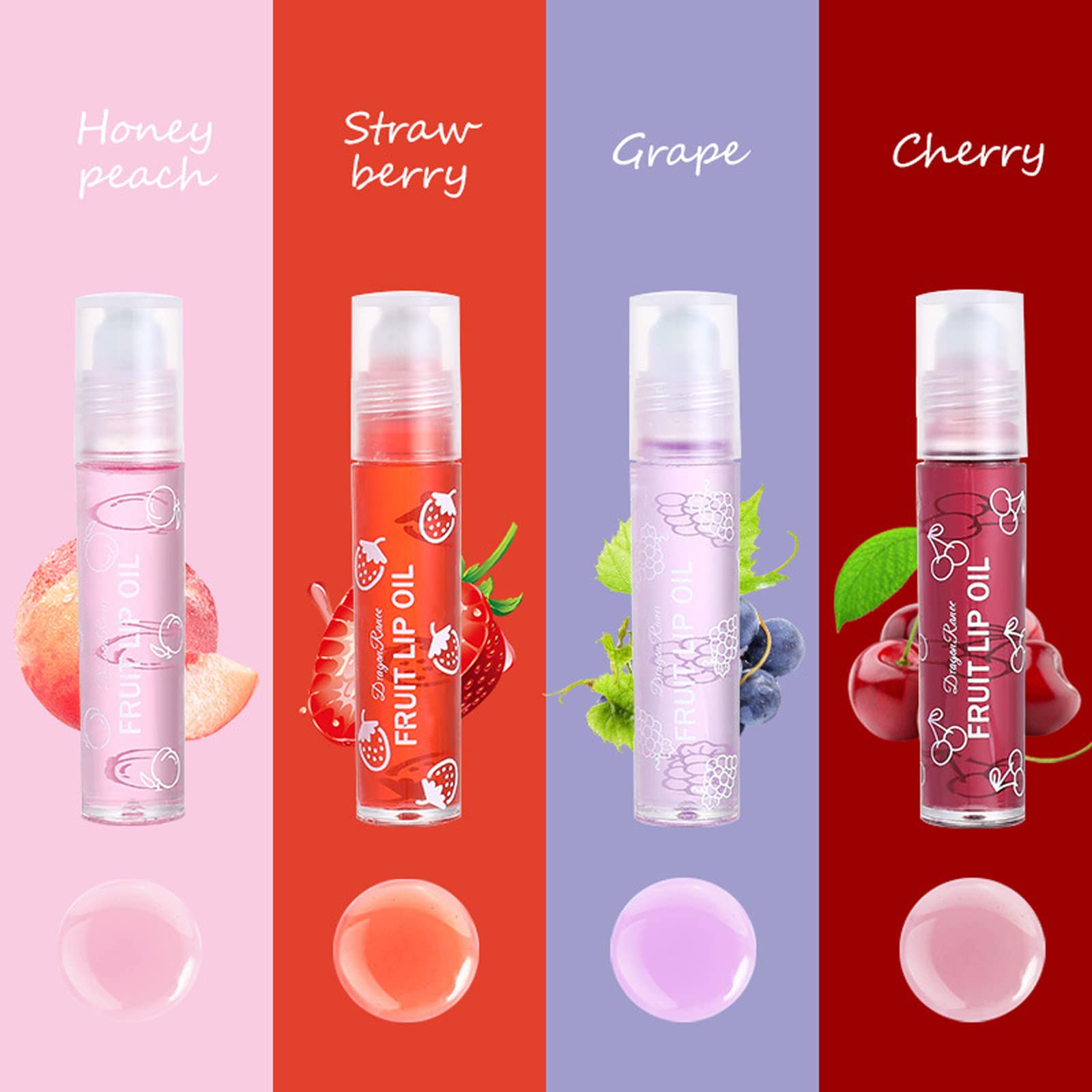 Lip Oil Set, Clear Lip Gloss Sets Fruit Liquid Lipstick - Image 3