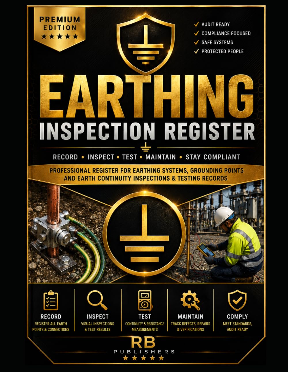 Earthing Inspection Register: Professional Register for Earthing Systems, Grounding Points, Earth Continuity Inspections, Electrical Testing, Defect ... Compliance Documentation & Audit Readiness