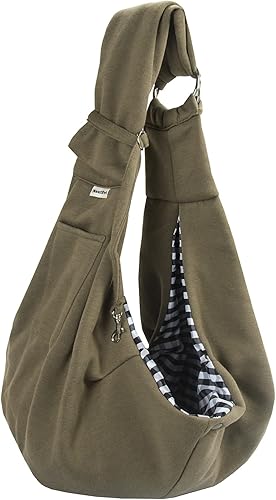 Miniatura 6 de NextFri Mochila para mascotas con correa ajustable para el hombro, bolsa para cachorros, manos libres, reversible, para viajes al aire libre,