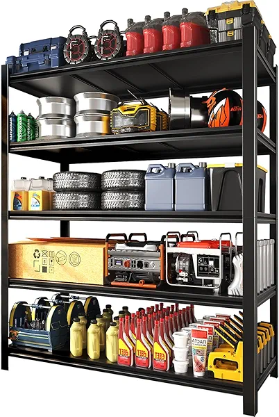 Vaernevy 35.4” W Garage Shelving Units 5 Tier, 2500LBS Heavy Duty Metal Storage Shelves, Adjustable Industrial Shelving Rack for Garage Organization, Basement, Warehouse
