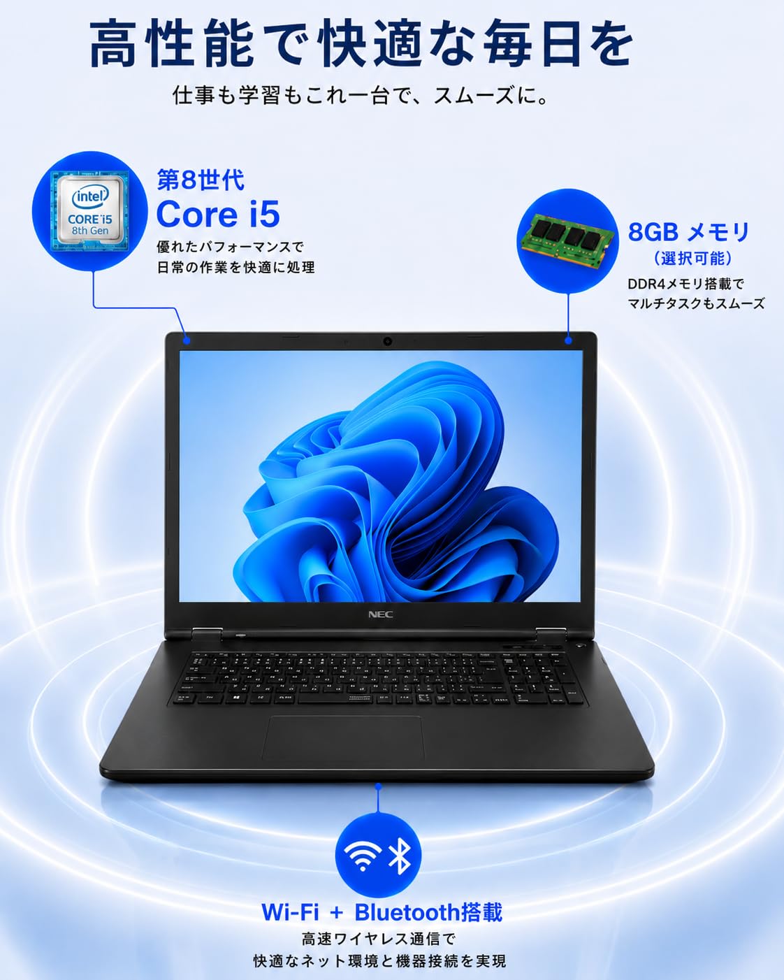 Amazon.co.jp: 【整備済み品】NEC ノートパソコン VKT16 15.6型 大画面