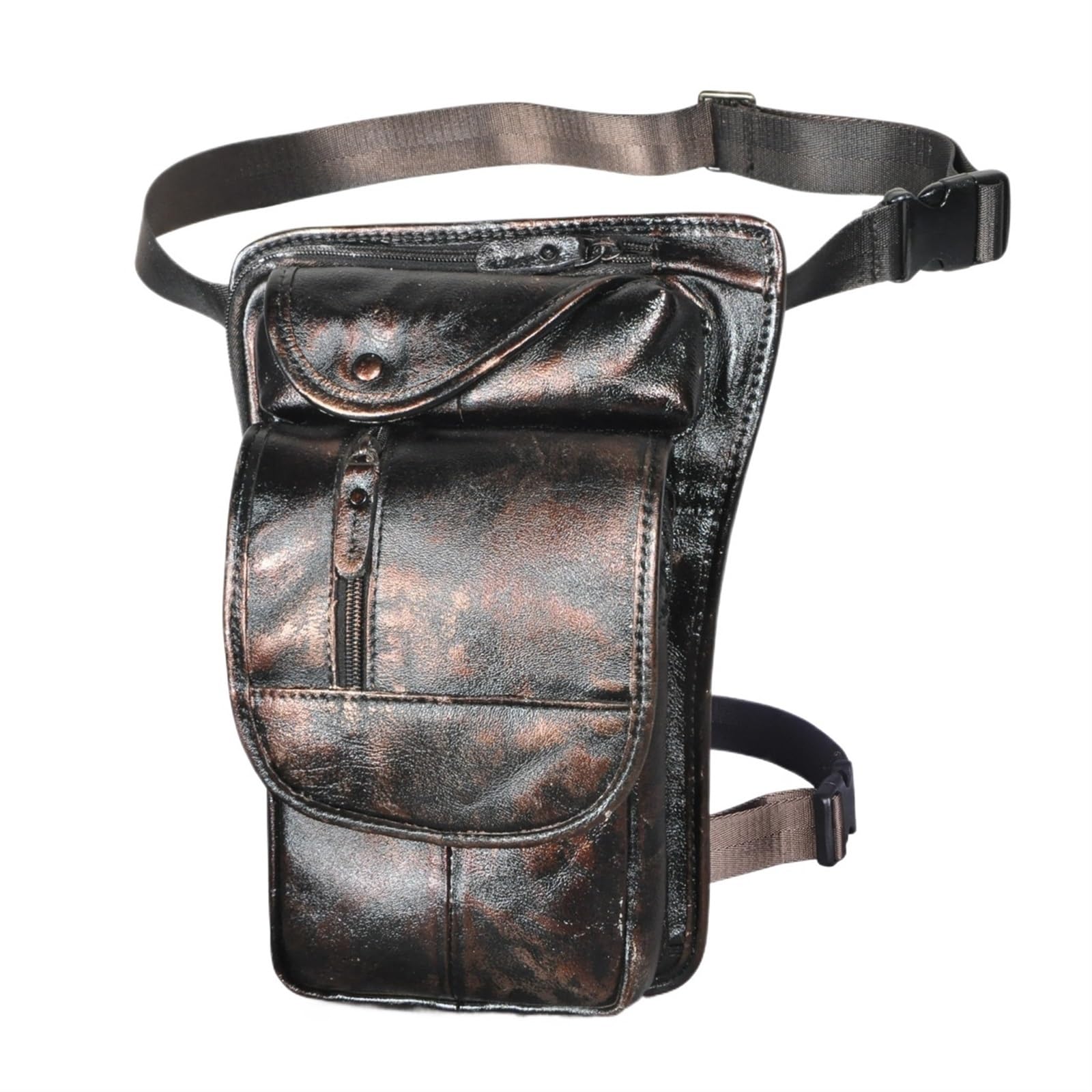 Bolsa de Pierna Moto Bolso de Hombro Cuero con diseño café for Hombre, Organizador tabletas 8 Pulgadas, riñonera Viaje, Bolsa for la Pierna para Correr, Montar a Caballo(Color5)