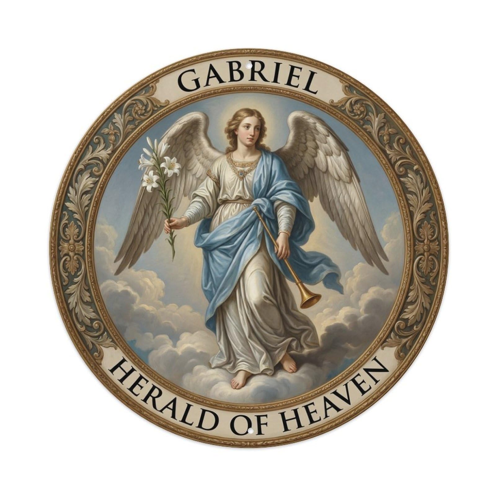 Herald of Heaven Messenger Archangel Gabriel Metal Tin Sign