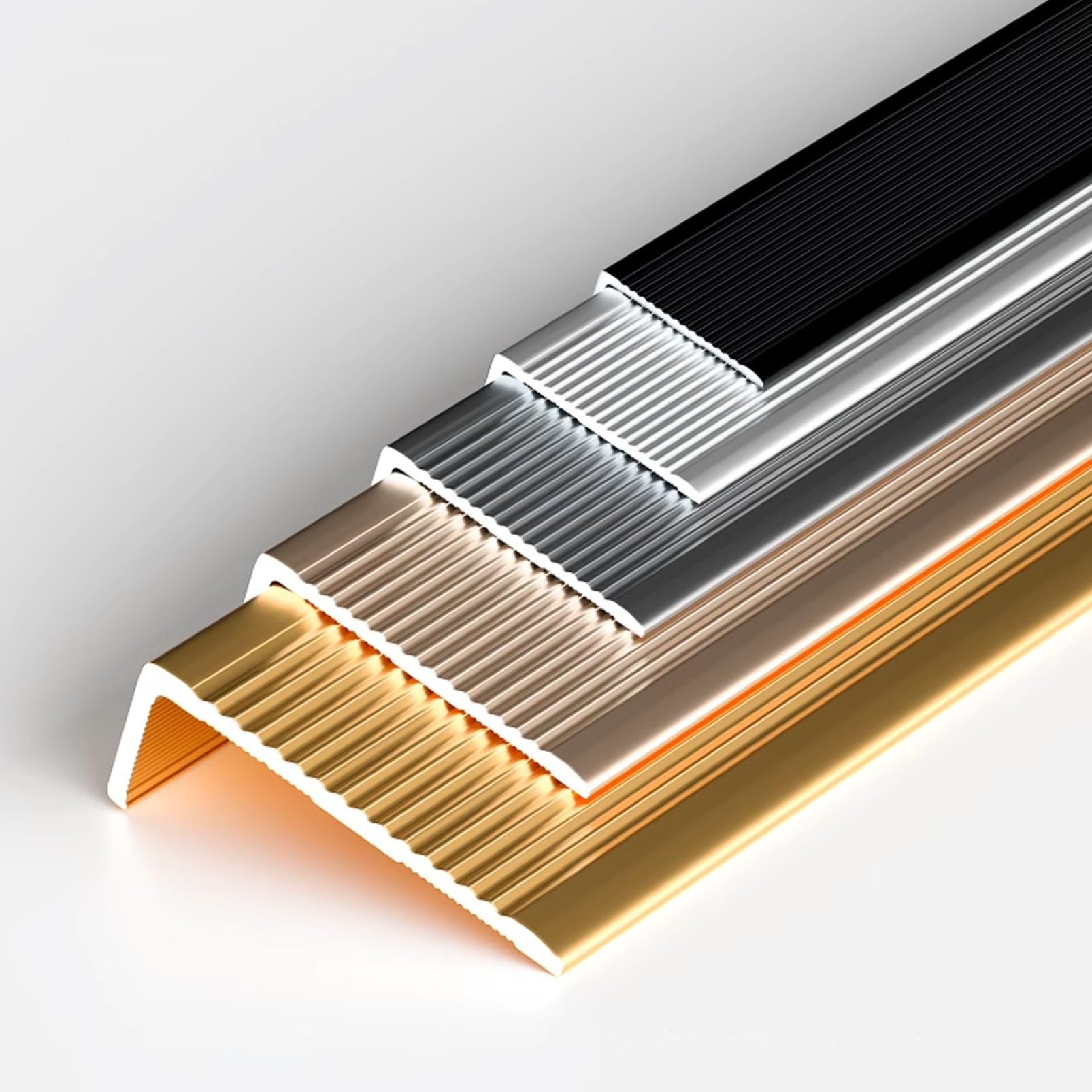 Aluminiowy profil ochronny narożnika schodowego, długość 90 cm, grubość 2 mm, antypoślizgowa listwa krawędziowa dla łatwej instalacji
