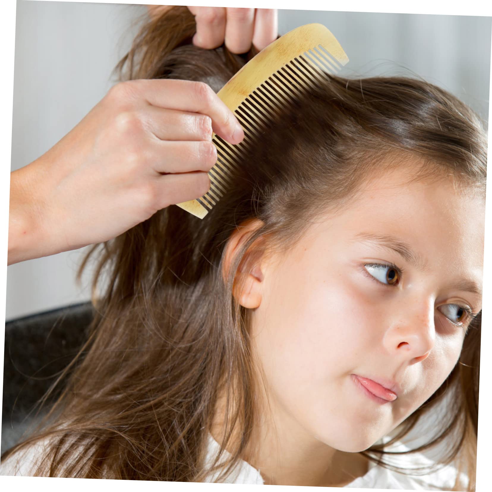 CALLARON Peine De Cuerno Antiestático Para Mujeres Peine De Cuerno Natural Cuidado Del Cabello y Barba Accesorio De Peinado Para Cabello Rizado