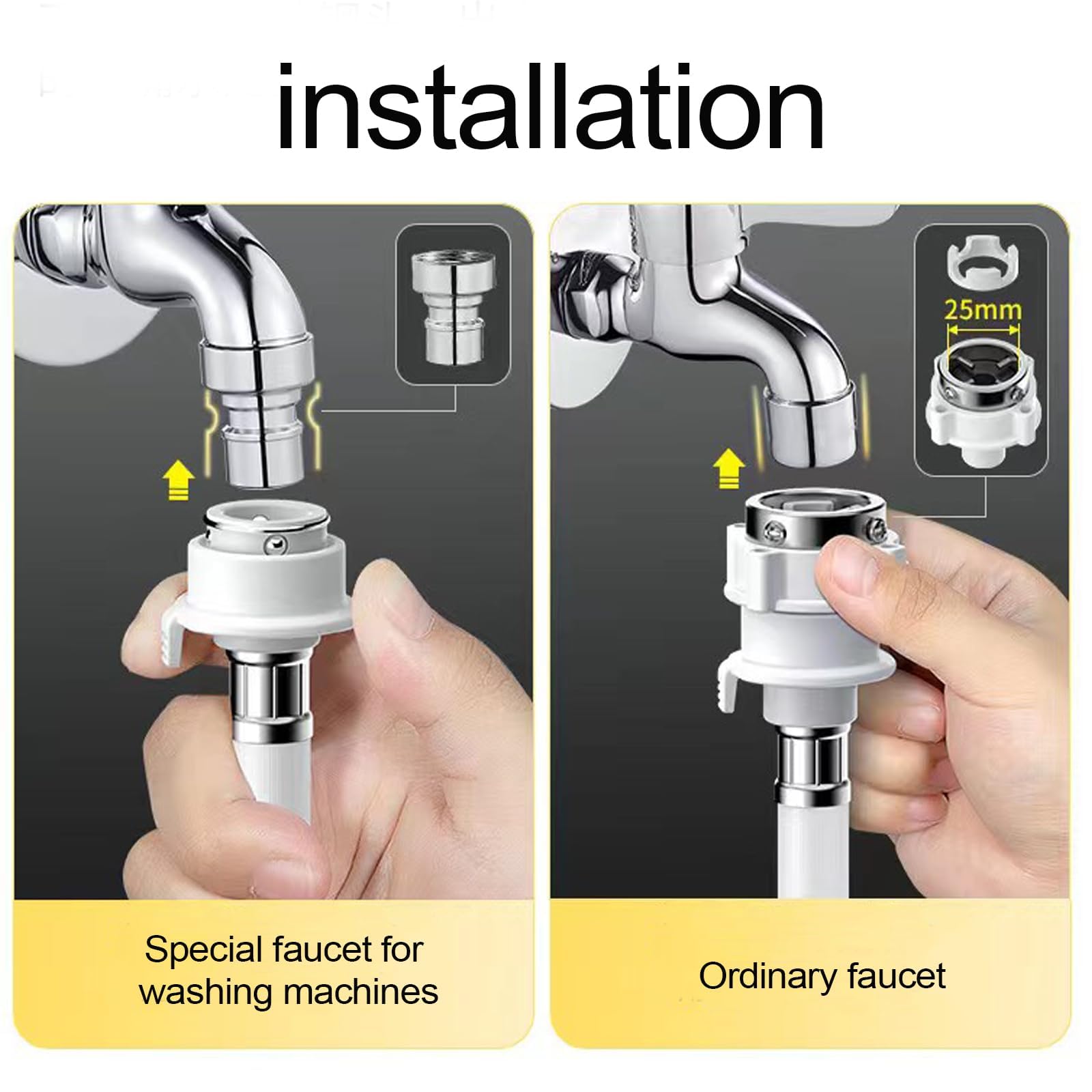 SUIGETSU Manguera de lavadora de 5 pies, línea de suministro de agua de PVC antiestallido con adaptador de conexión rápida y tuercas de latón, ajuste universal para LG Samsung Whirlpool Maytag (59