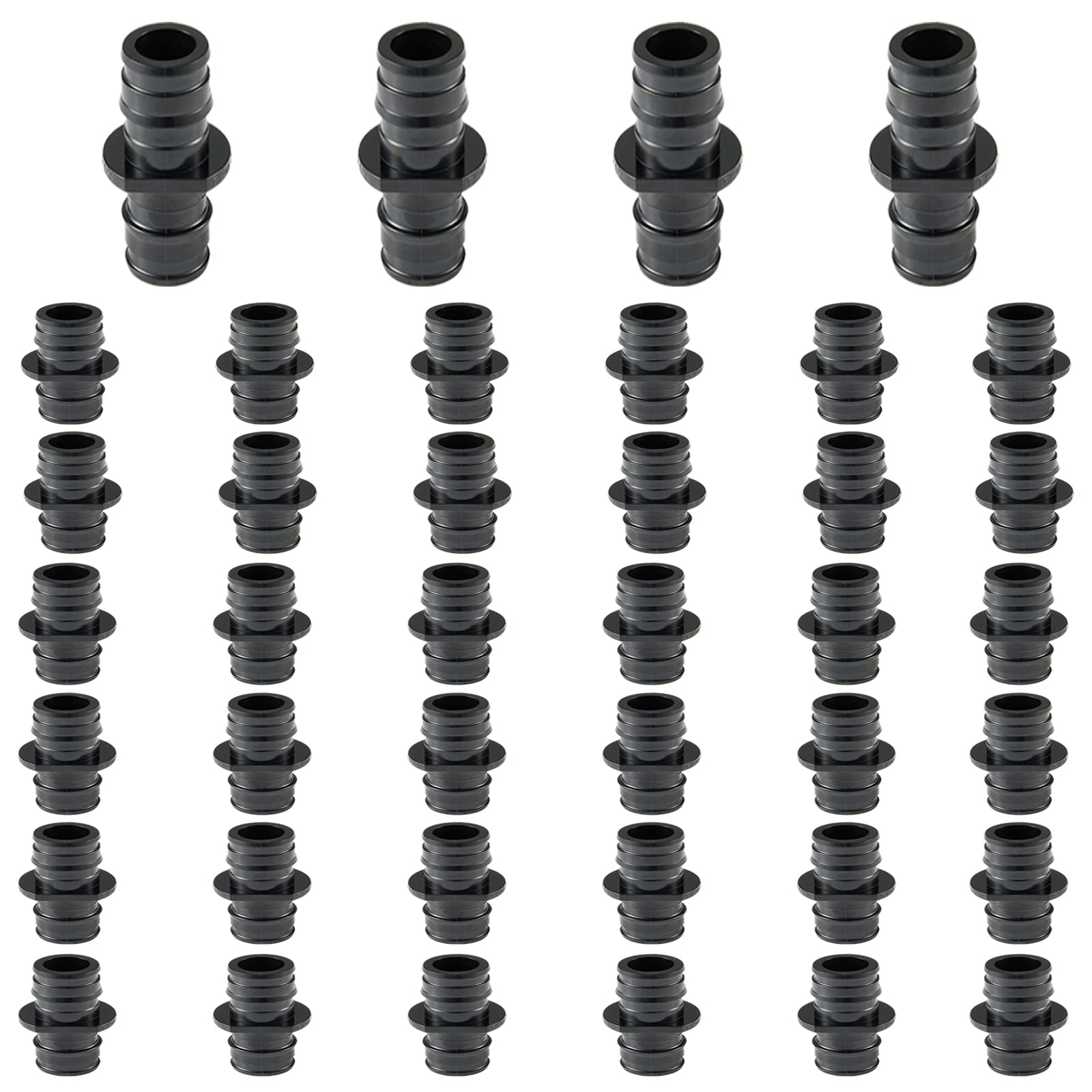 GUOFIS 1/2" Poly PEX A Expansion Fitting,40 Pack Straight Coupling PPSU PEX F1960 Fittings,1/2Inch Pex Plastic Coupler Fitting(PPSU1960001-40Pack)