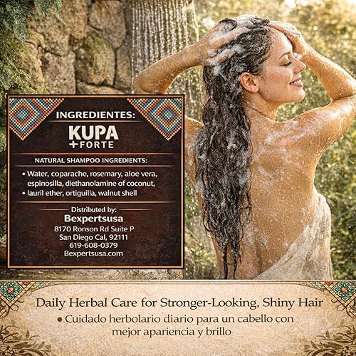 Vista 8 de Champú KUPA + FORTE (13.5 fl oz) con Romero y Aloe Vera HUICHOL Máxima concentración Champú Con Romero & Sabila HUICHOL