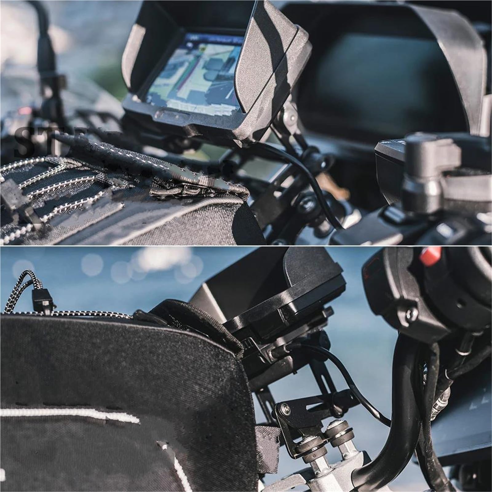 Soporte Extensible Ajustable para Teléfono Y Navegador GPS para Motocicleta, Compatible con para B&MW F700GS, F800GS, F650GS, G650X Y F800R. Soporte Placa Navegación GPS Teléfono Móvil(1-22MM)