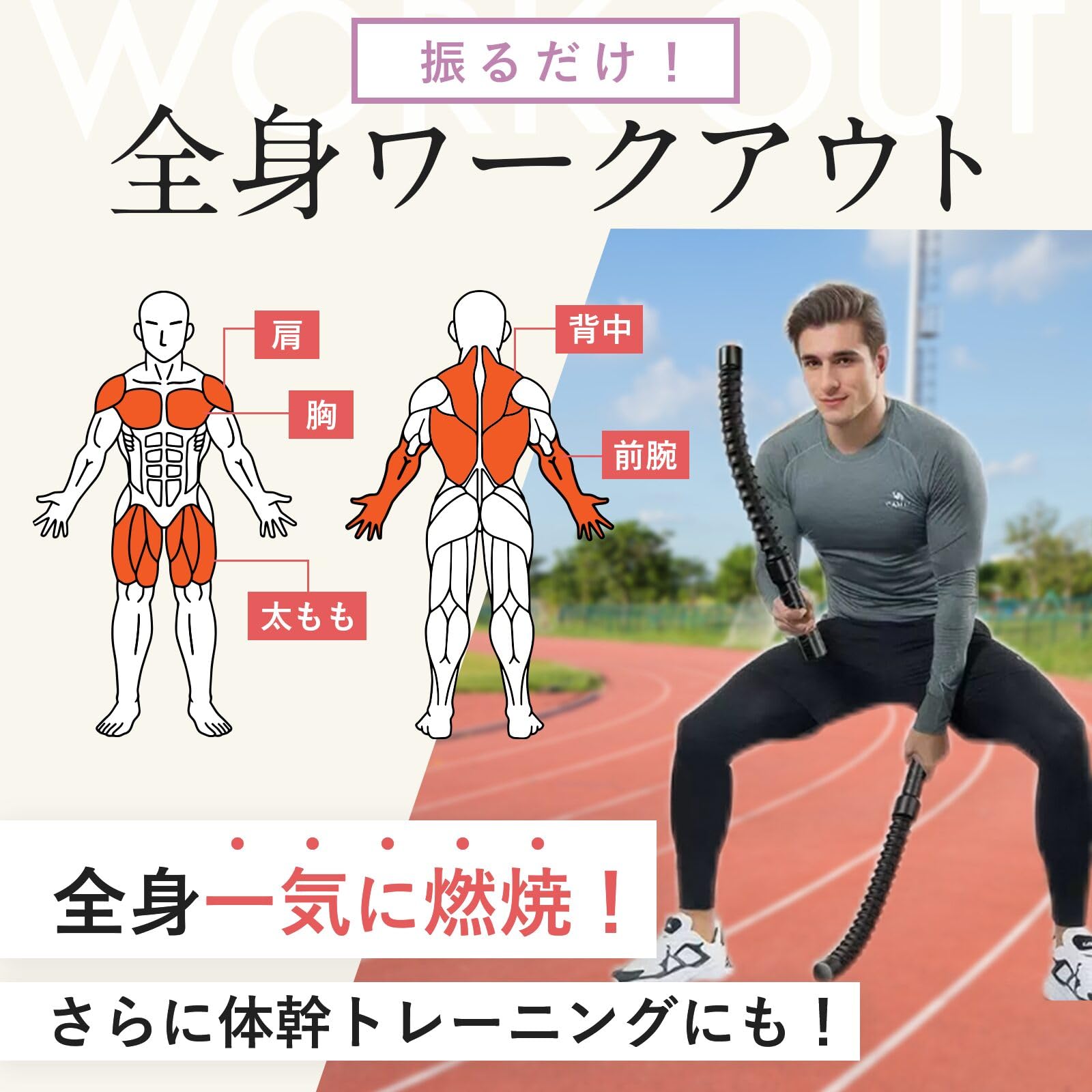 Amazon.co.jp: Pianna バトルロープ コードレスバトルロープ 【理学