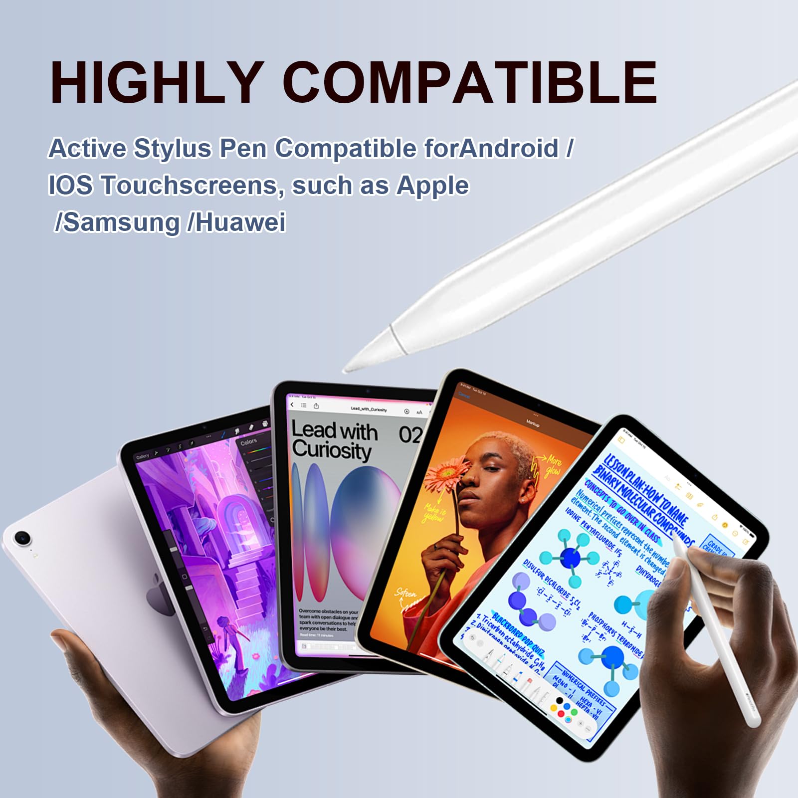 2 Stück Stylus Pen für Samsung Galaxy Tab A9/A8/A7 Tablet Stifte für iOS/Android/Windows Stylisten Stift mit Dual Touch Screen Stylus Pencil (Lavendel)