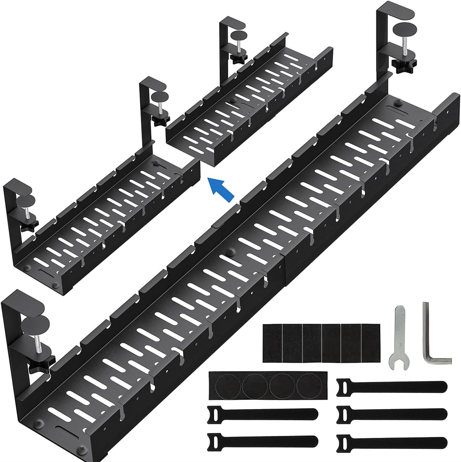 MOTIM No Drill Under Desk Cable Management Tray, 21.7