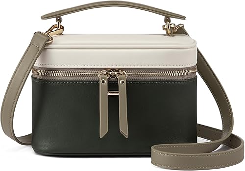 LOVEVOOK - Bolso bandolera para mujer, con asa superior y pequeño bolso de hombro de cuero PU, bolso de mano con solapa para damas