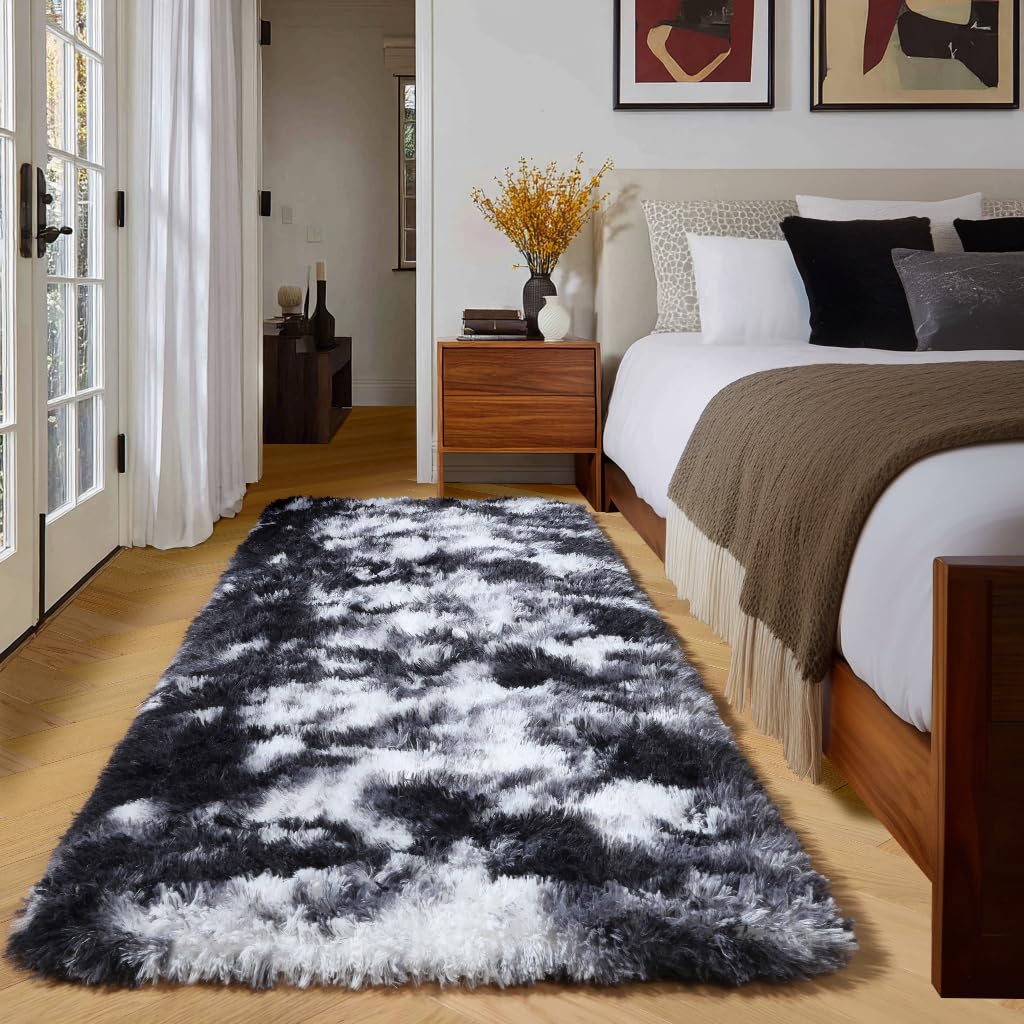Tapis géométrique à poils longs épais et moelleux pour amortir les jeux d'enfants