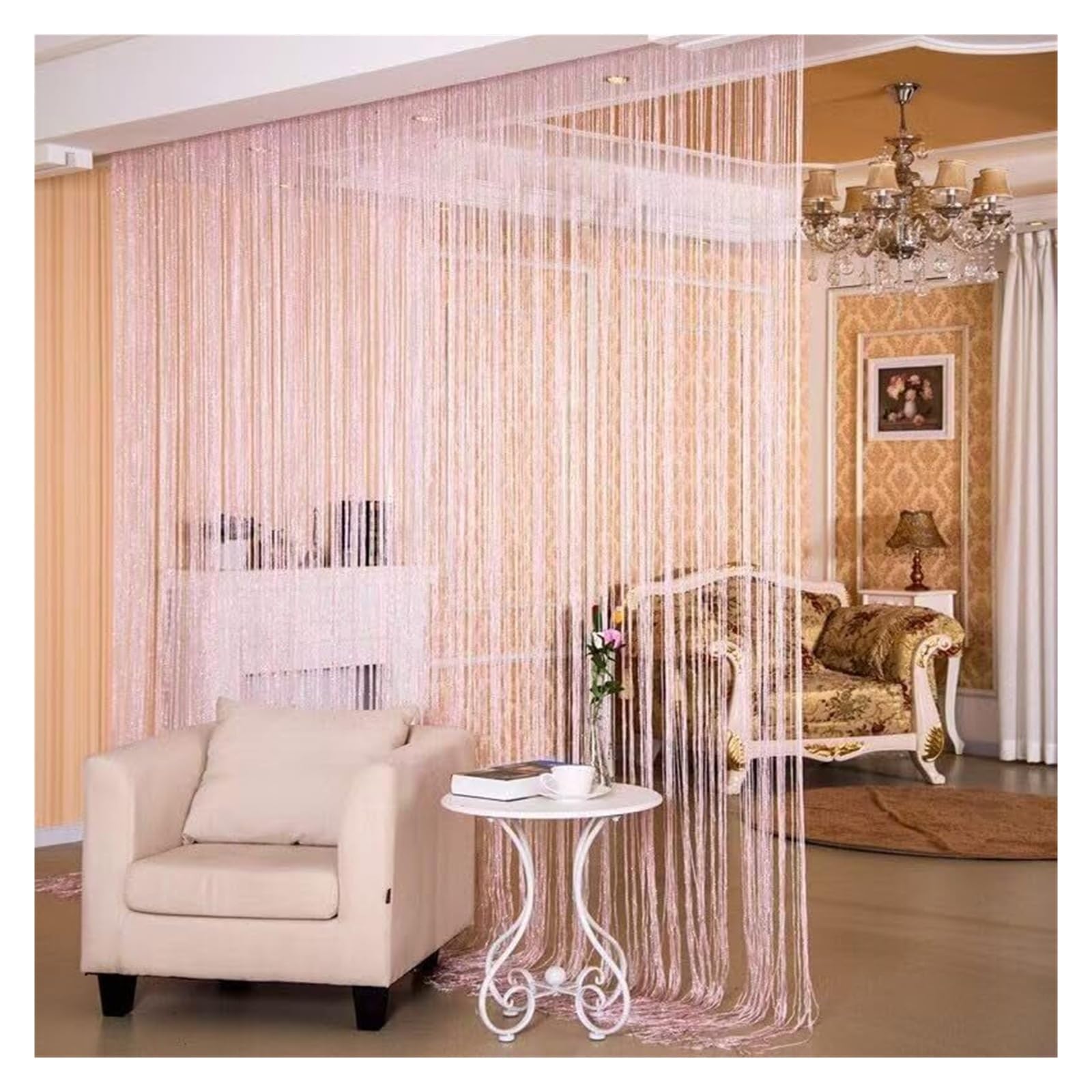Partydekoration, Tüllvorhänge Deko-Wimpelkette for Partys, 1 m x 3 m(Pink)